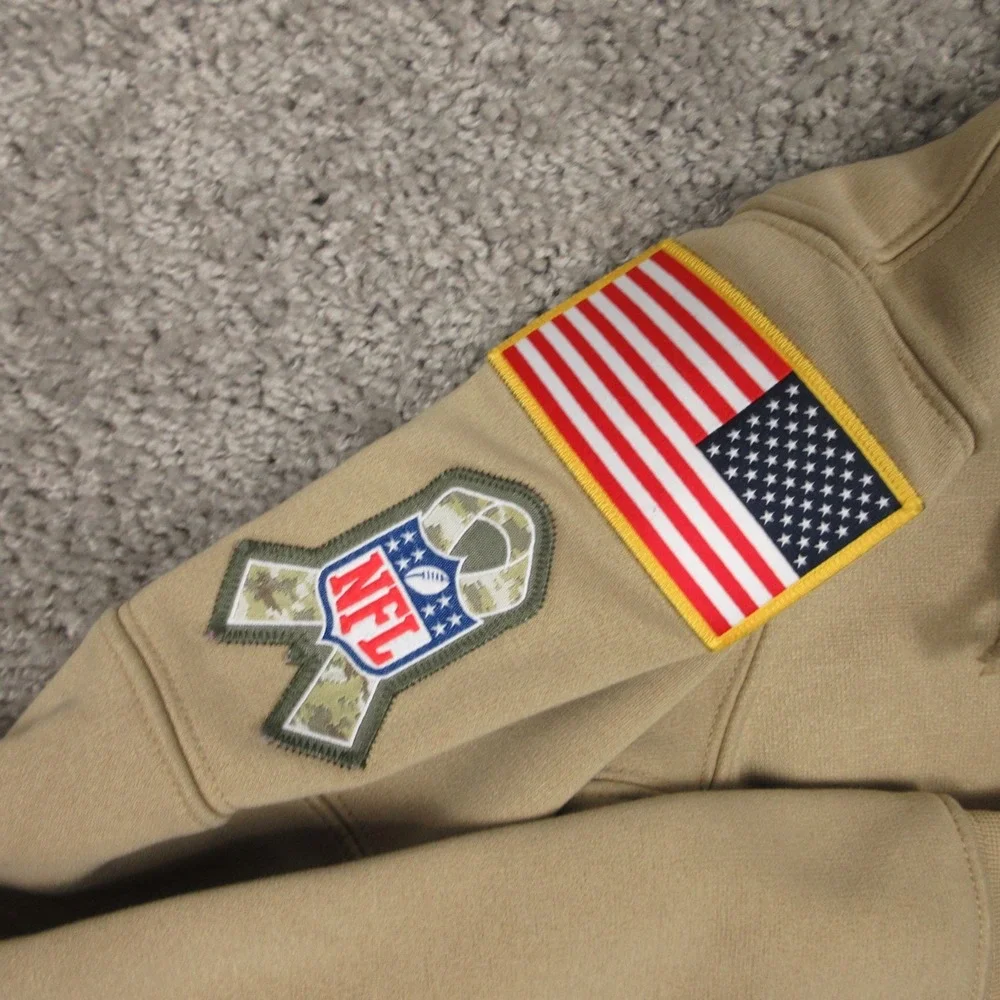 New York‎ Giants Sweater Mens Small Tan Hoodie Sweatshirt NFL Salute To Service